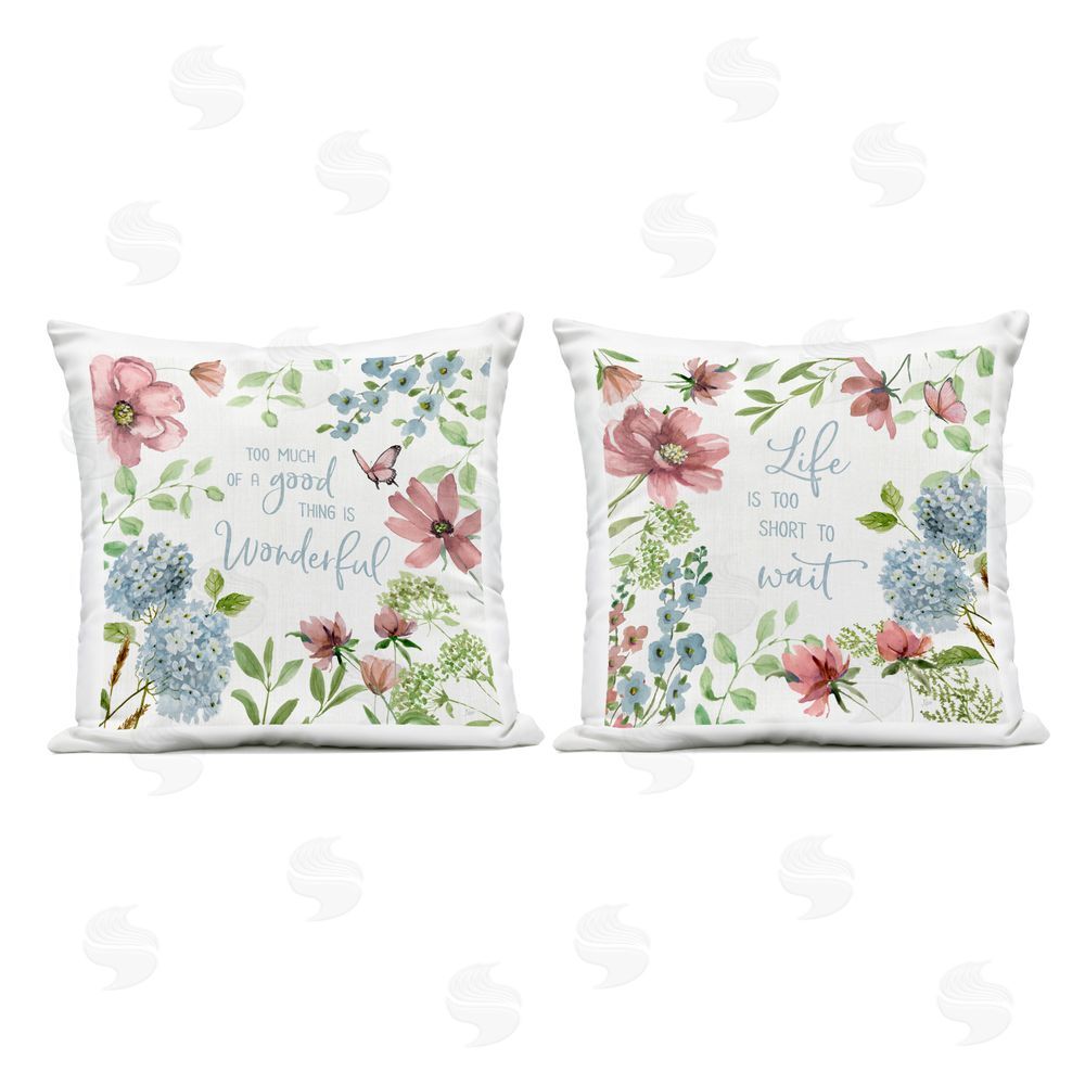 Nan Uplifting Floral Quotes Outdoor Quick-Dry Polyester Square Throw Pillow