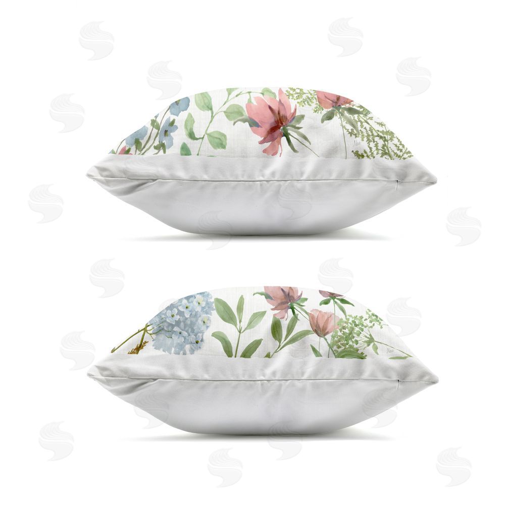 Nan Uplifting Floral Quotes Outdoor Quick-Dry Polyester Square Throw Pillow Zipper Detail