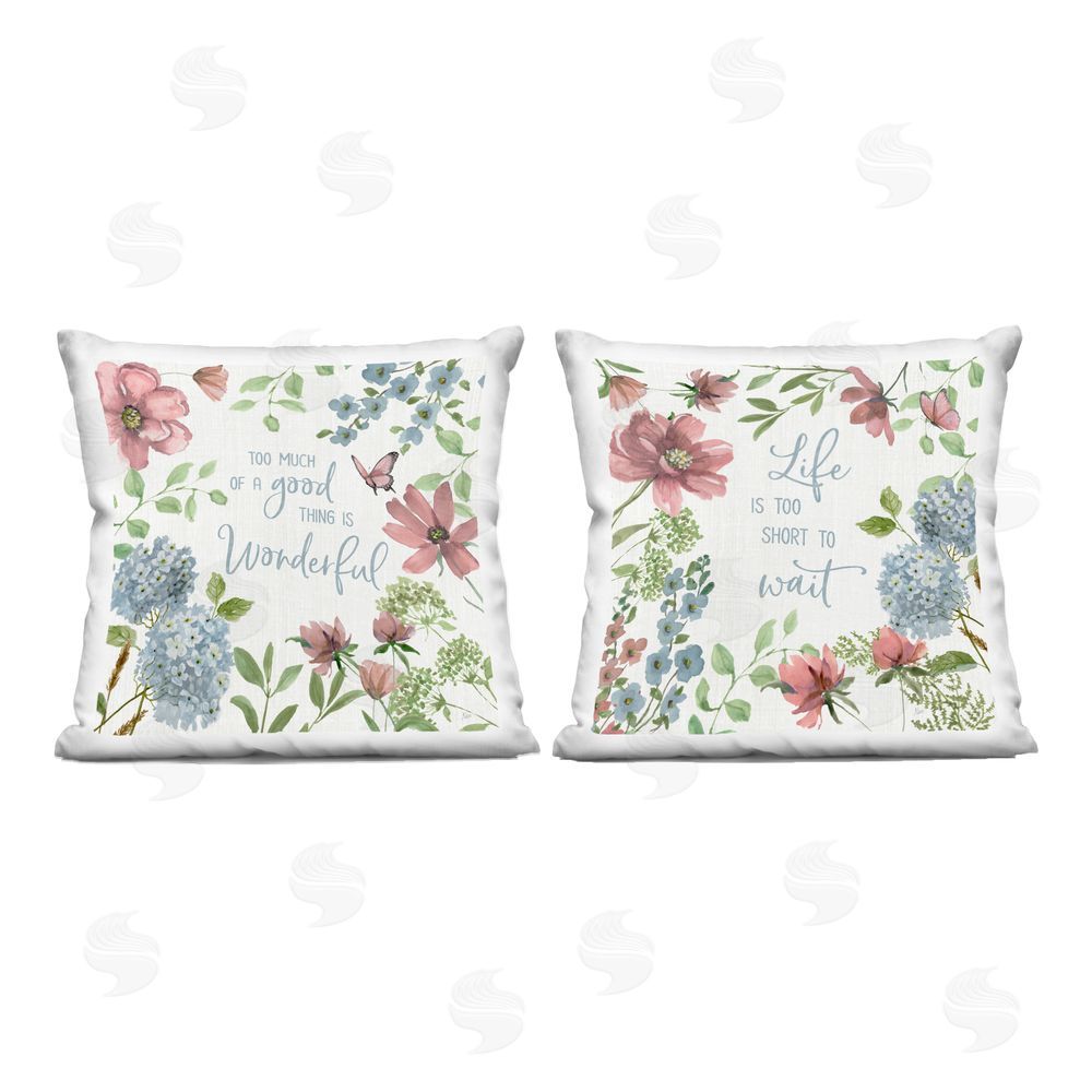 Nan Uplifting Floral Quotes Indoor Plush Polyester Square Throw Pillow