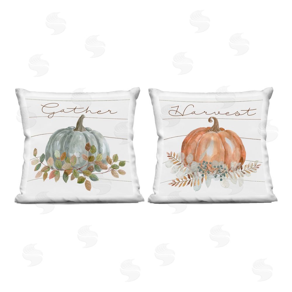Livi and Finn Autumn Memories Gather & Harvest Square Printed Throw Pillow