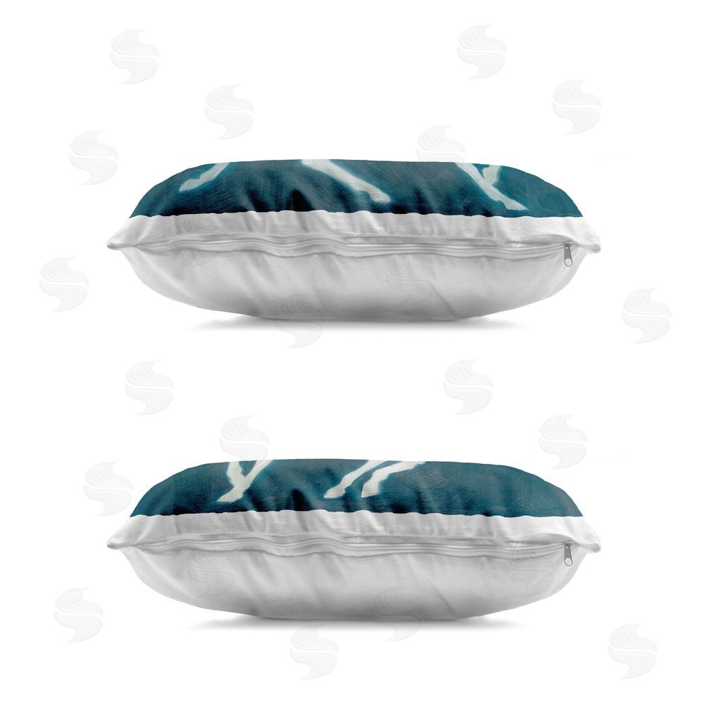 Grace Popp Luminous Galloping Stallions Indoor Plush Polyester Lumbar Pillow Zipper Detail
