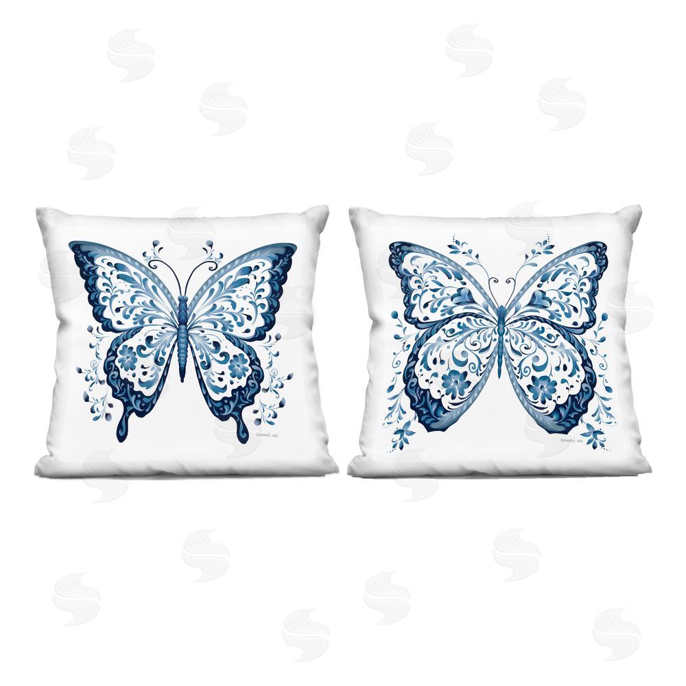 Danhui Nai Bohemian Patterned Butterflies Indoor Plush Polyester Square Throw Pillow
