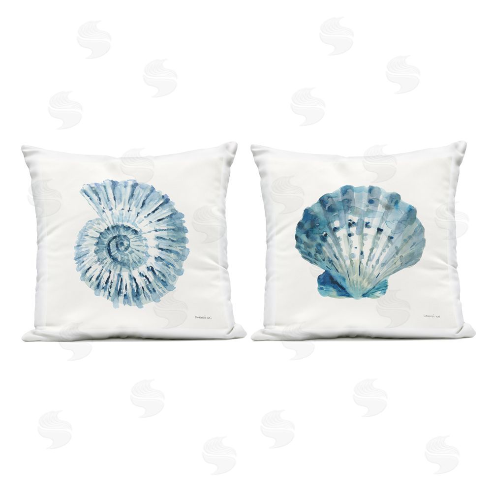 Danhui Nai Tidepool Treasures Seashells Outdoor Quick-Dry Polyester Square Throw Pillow