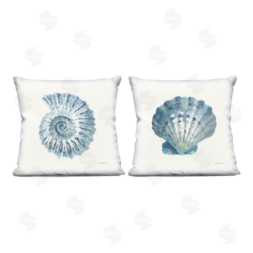 Danhui Nai Tidepool Treasures Seashells Indoor Plush Polyester Square Throw Pillow