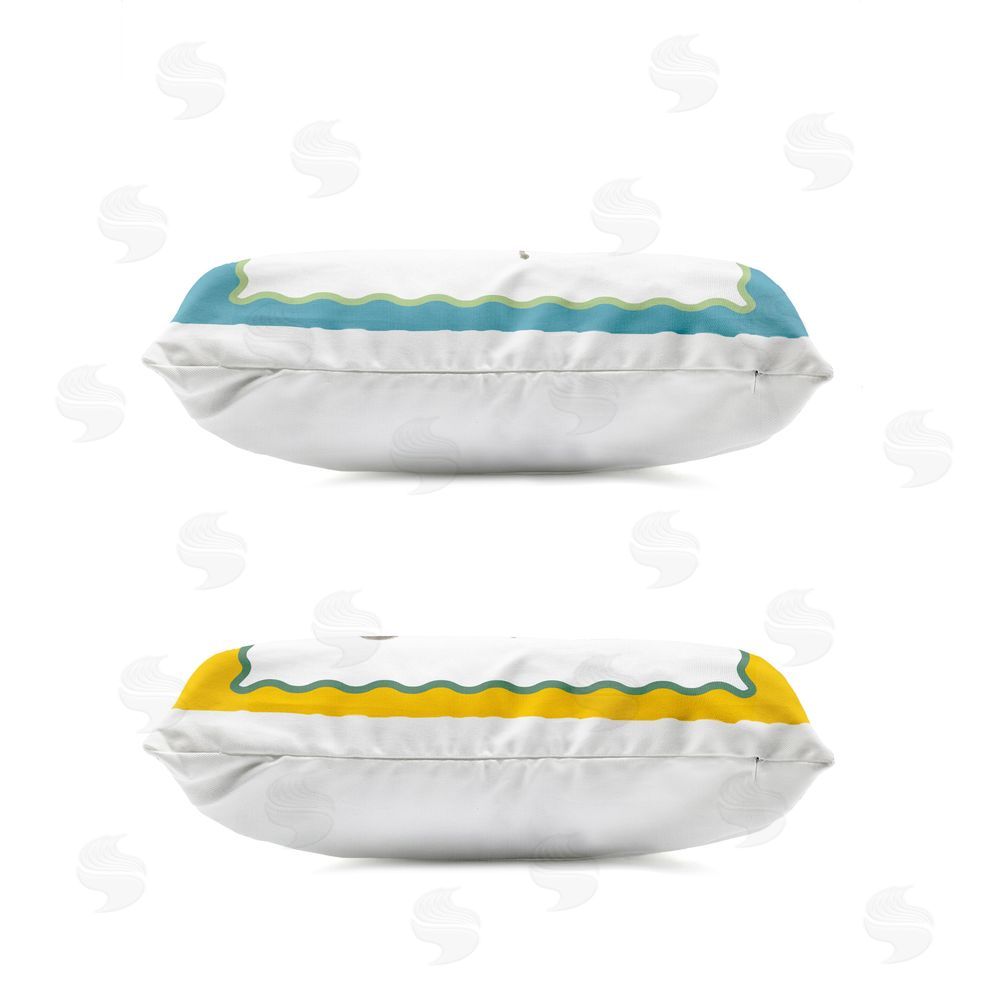 Lanie Loreth Retro Scooters with Wavy Borders Outdoor Quick-Dry Polyester Lumbar Pillow Zipper Detail