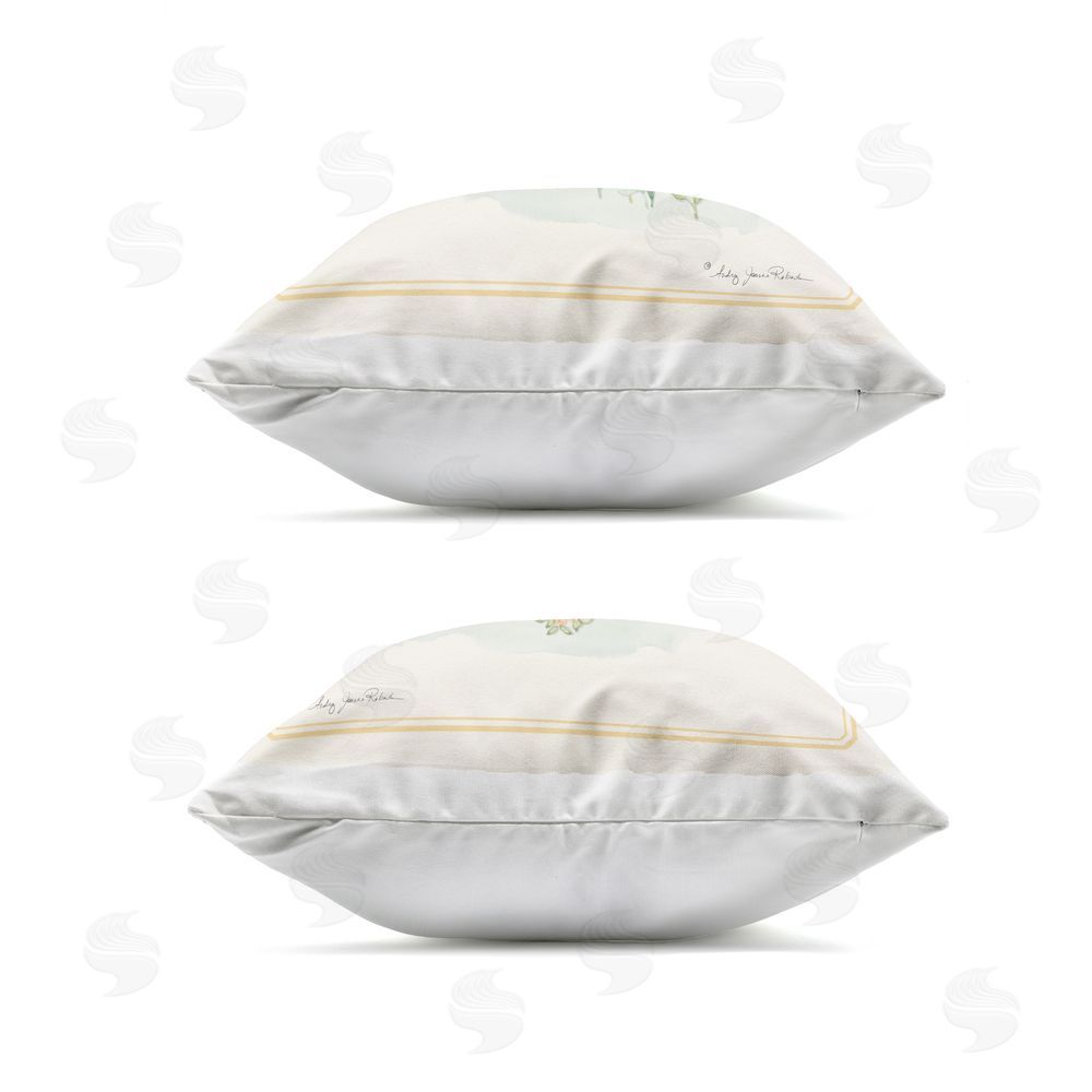 Audrey Jeanne Roberts Goose & Bunny In The Garden Outdoor Quick-Dry Polyester Square Throw Pillow Zipper Detail