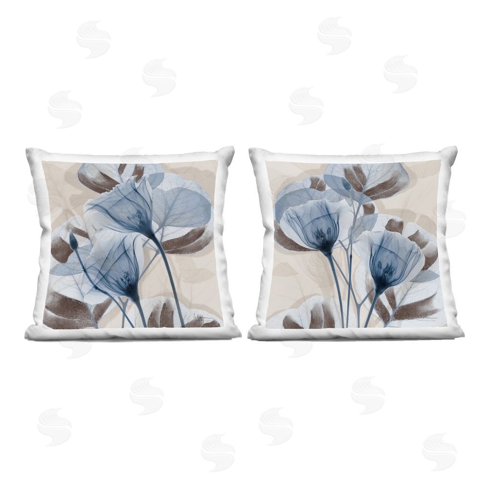Albert Koetsier Blooming Sapphire Union Indoor Plush Polyester Square Throw Pillow