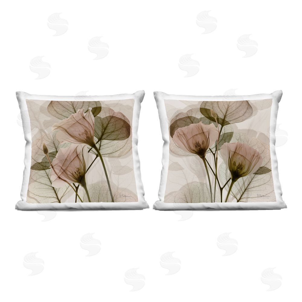 Albert Koetsier Translucent Flower Union Indoor Plush Polyester Square Throw Pillow