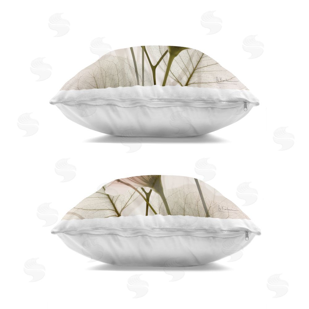 Albert Koetsier Translucent Flower Union Indoor Plush Polyester Square Throw Pillow Zipper Detail