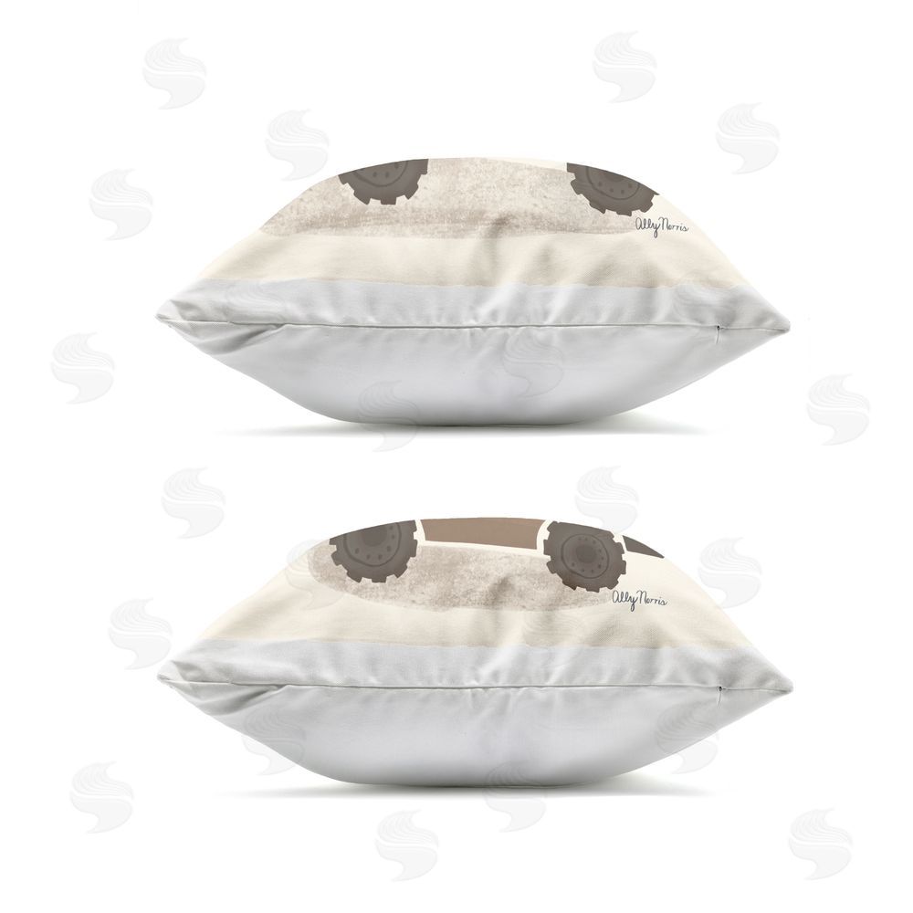 Allyson Norris Be Brave & Explore Animals Outdoor Quick-Dry Polyester Square Throw Pillow Zipper Detail