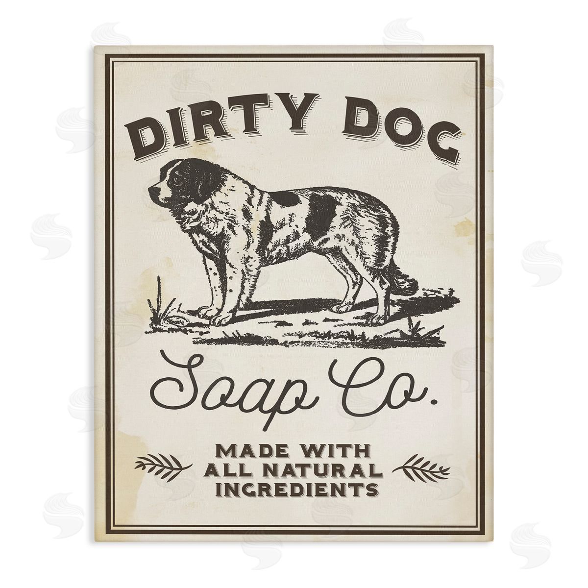 Dirty Dog Soap Vintage Sign Canvas Wall Art, Home Decor by Stupell Studio