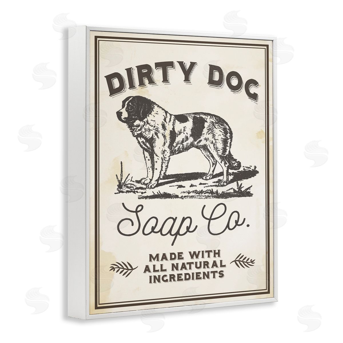 Dirty Dog Soap Vintage Sign White Frame Print Wall Art, Home Decor by Stupell Studio