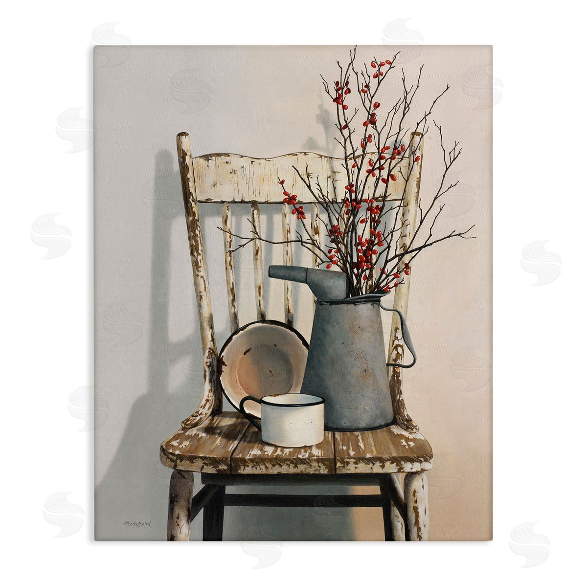 Vintage Rustic Still Life Canvas Wall Art, Home Decor by Cecile Baird