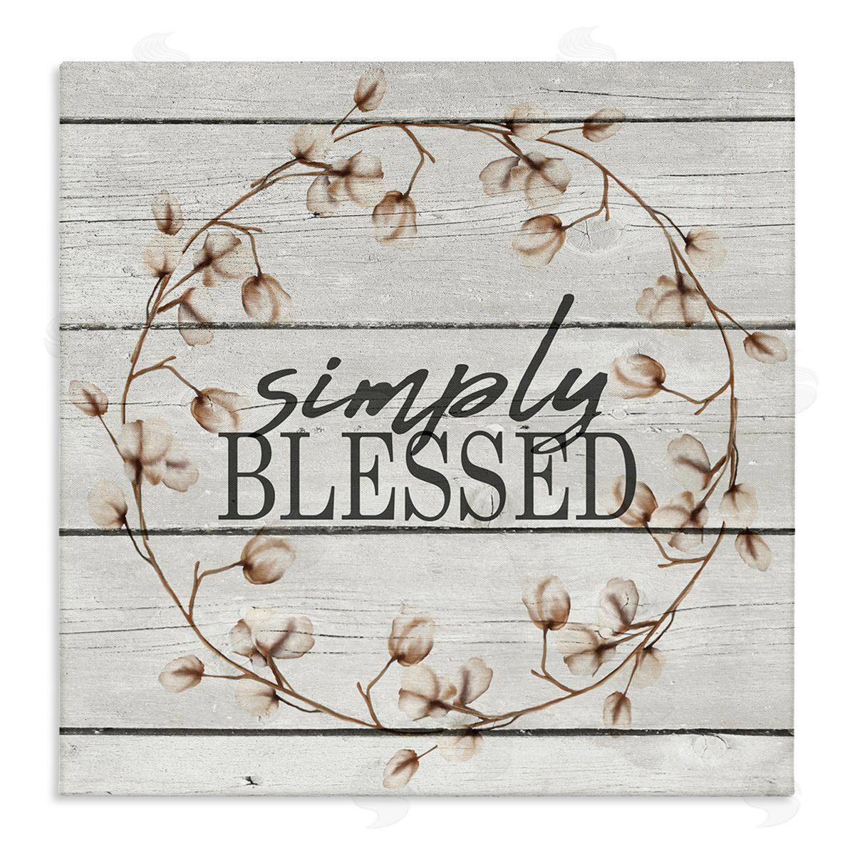 Simply Blessed Rustic Wreath Canvas Wall Art, Home Decor by Kimberly Allen