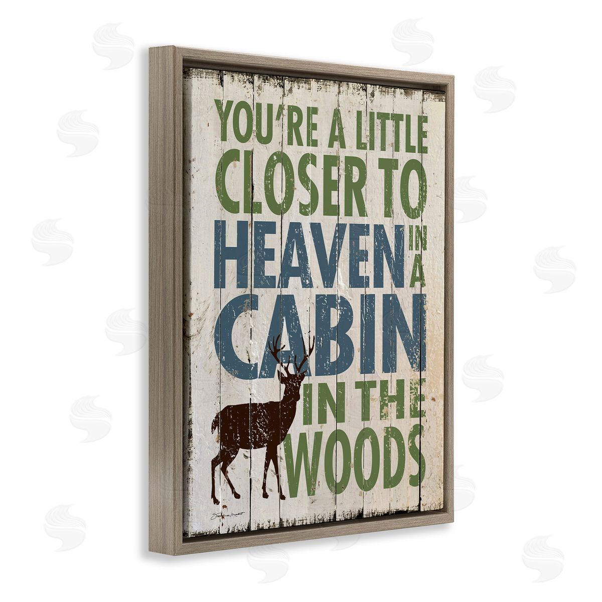 Closer to Heaven in a Cabin Brown Floating Frame Canvas Wall Art, Home Decor by Stephanie Workman Marrott