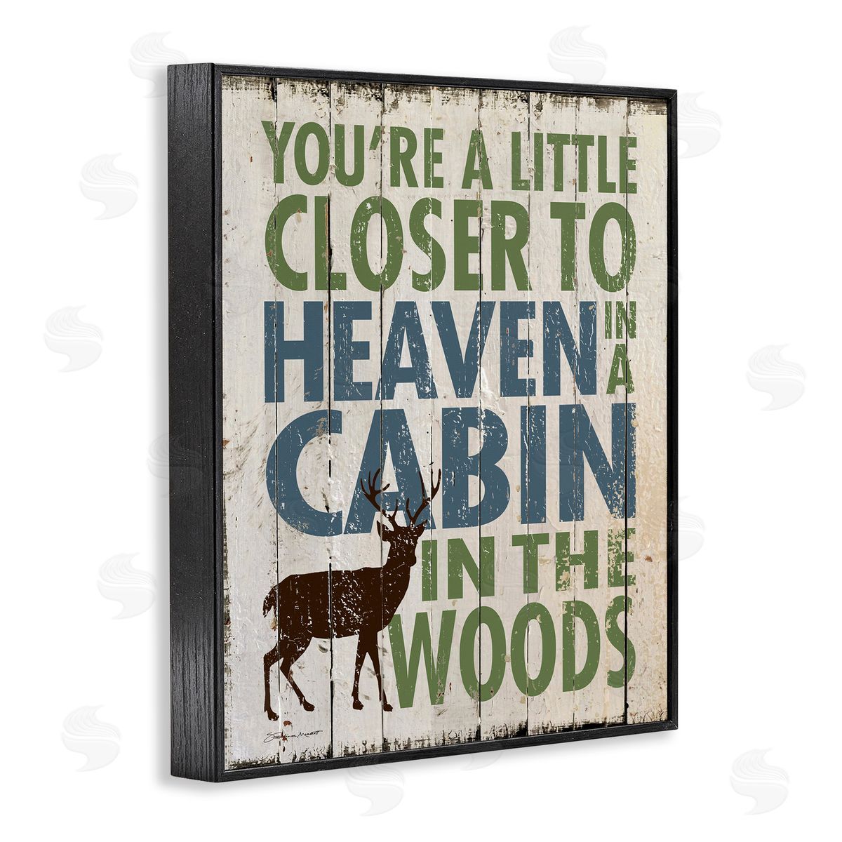 Closer to Heaven in a Cabin Black Frame Print Wall Art, Home Decor by Stephanie Workman Marrott