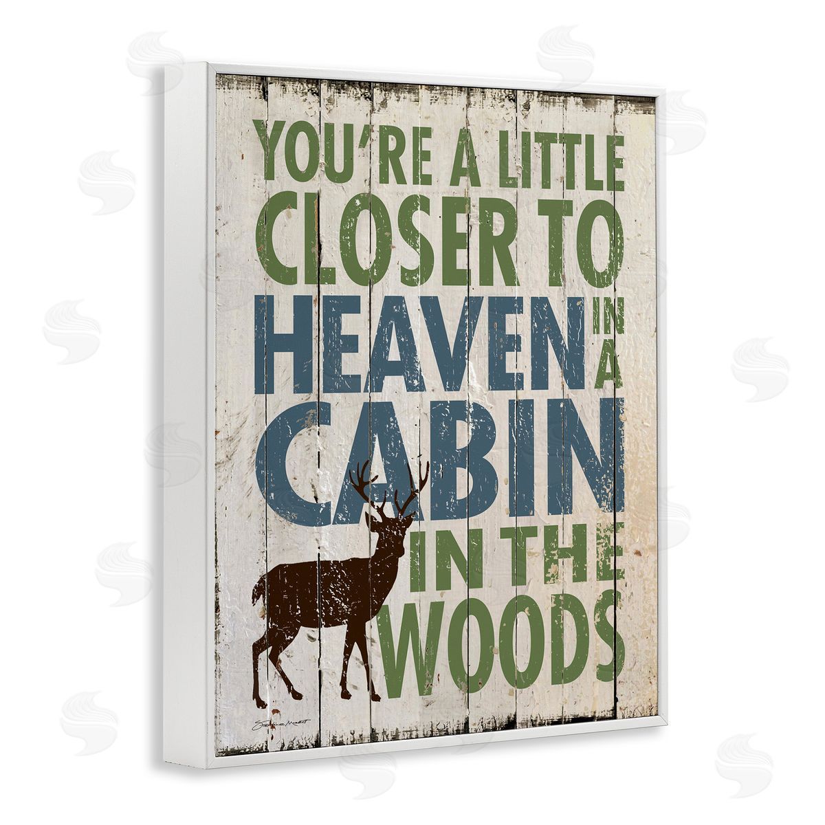 Closer to Heaven in a Cabin White Frame Print Wall Art, Home Decor by Stephanie Workman Marrott