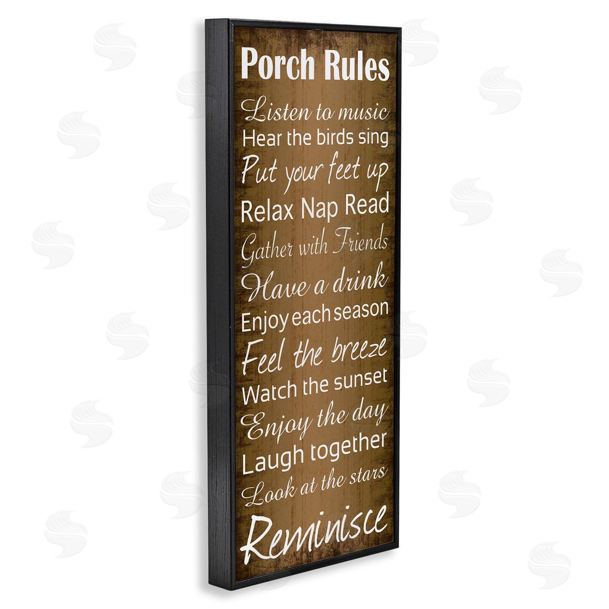 Porch Rules Country Rustic Black Frame Print Wall Art, Home Decor by Lauren Gibbons