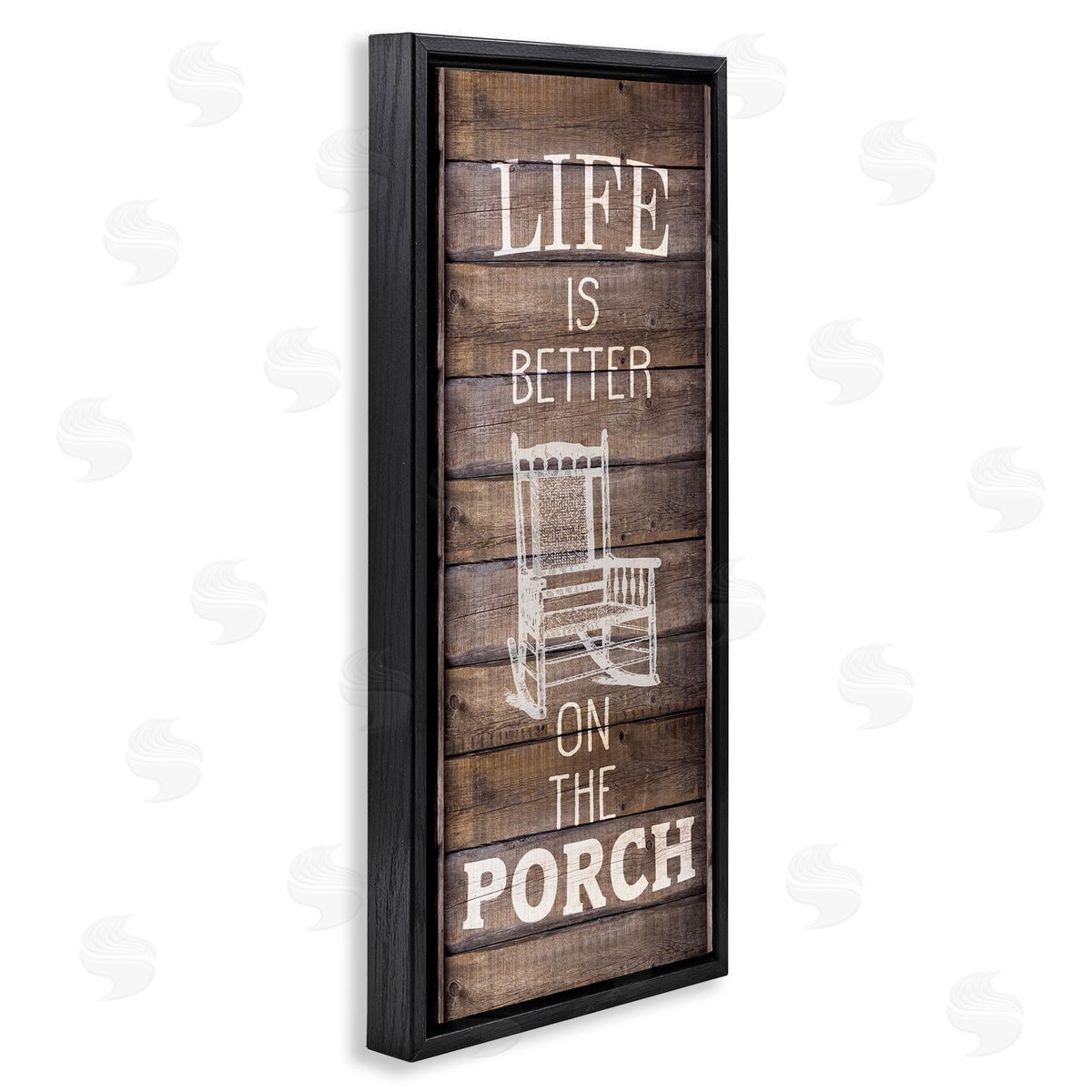 Porch Life Country Rustic Black Floating Frame Canvas Wall Art, Home Decor by Kimberly Allen