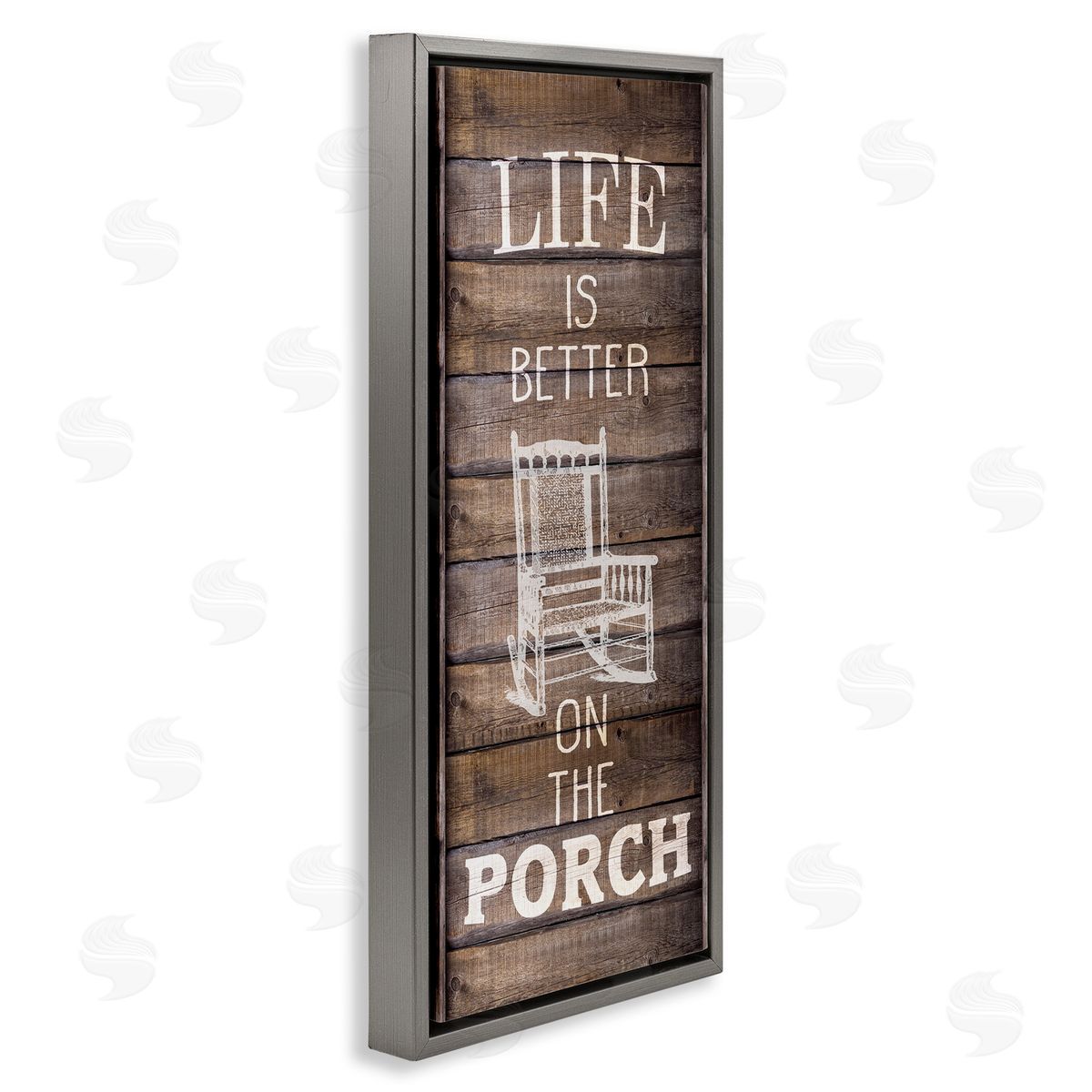 Porch Life Country Rustic Grey Floating Frame Canvas Wall Art, Home Decor by Kimberly Allen
