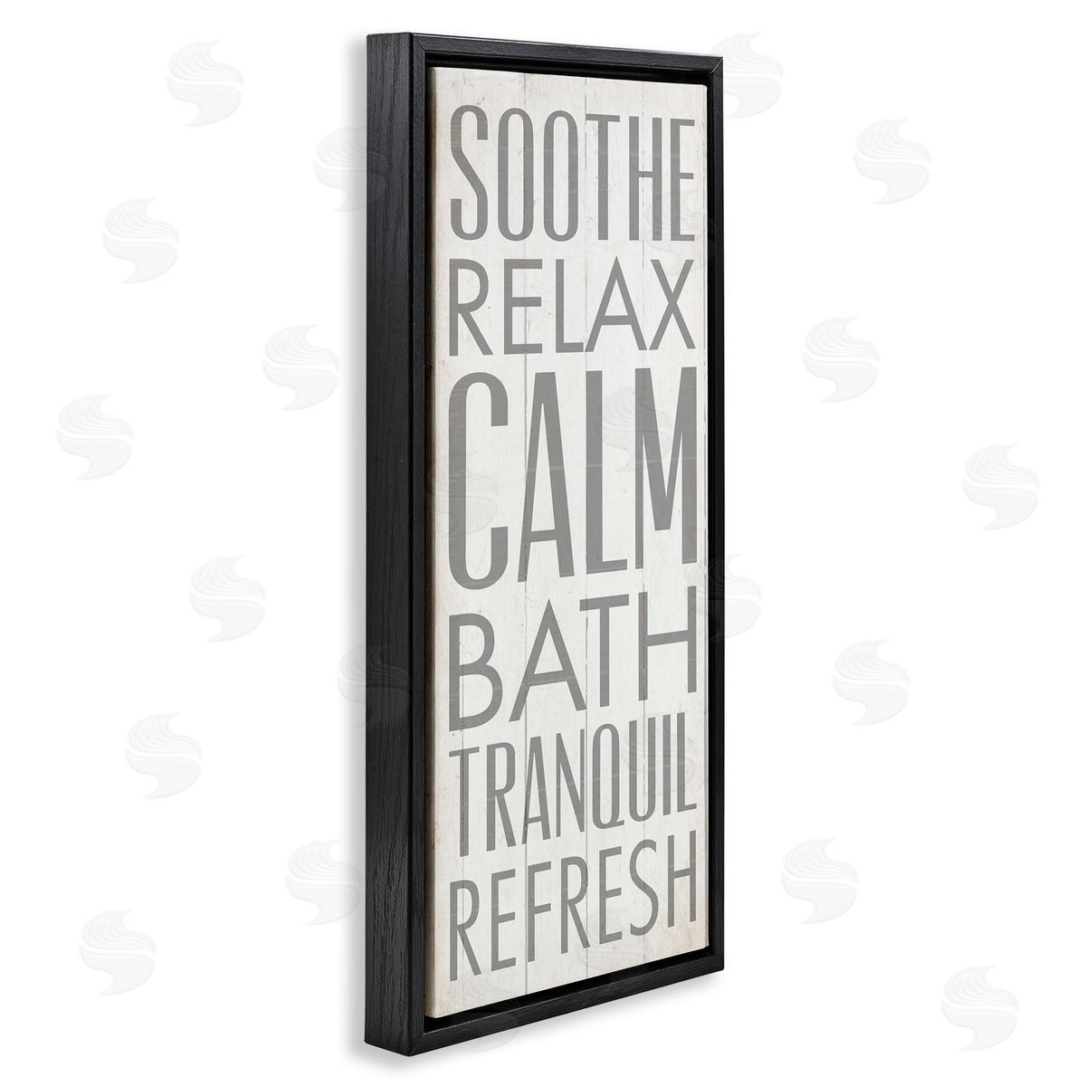 Soothe Calm Relax Bath Bathroom Black Floating Frame Canvas Wall Art, Home Decor by Dallas Drotz