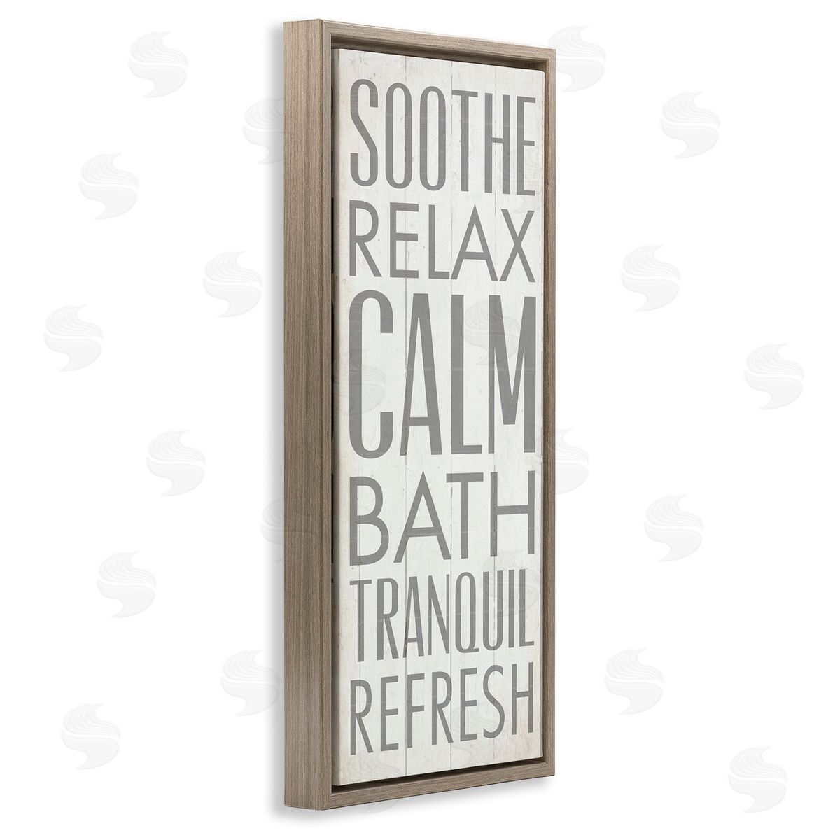 Soothe Calm Relax Bath Bathroom Brown Floating Frame Canvas Wall Art, Home Decor by Dallas Drotz