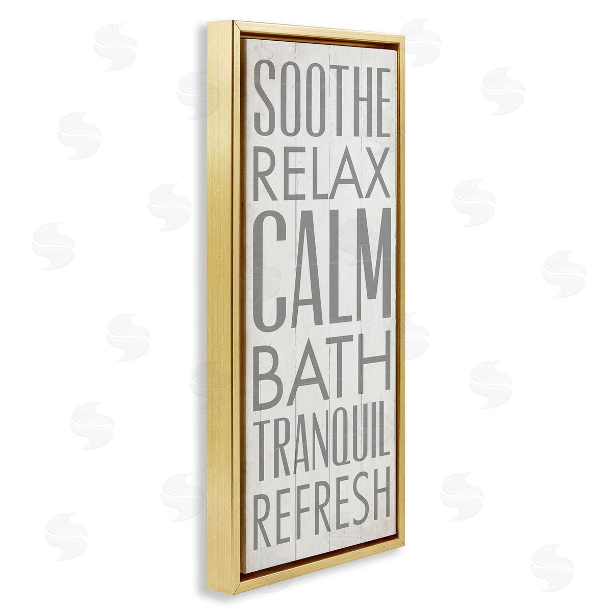 Soothe Calm Relax Bath Bathroom Gold Floating Frame Canvas Wall Art, Home Decor by Dallas Drotz