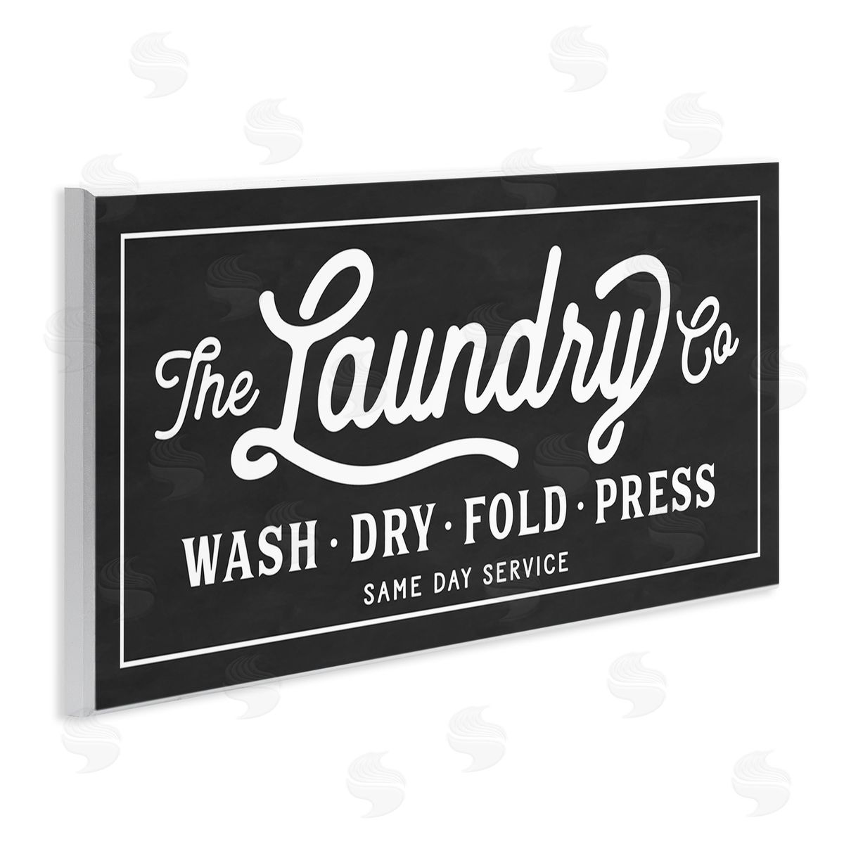 Vintage Laundry Sign Cursive Typography Wood Plaque Wall Art, Home Decor by Lettered and Lined