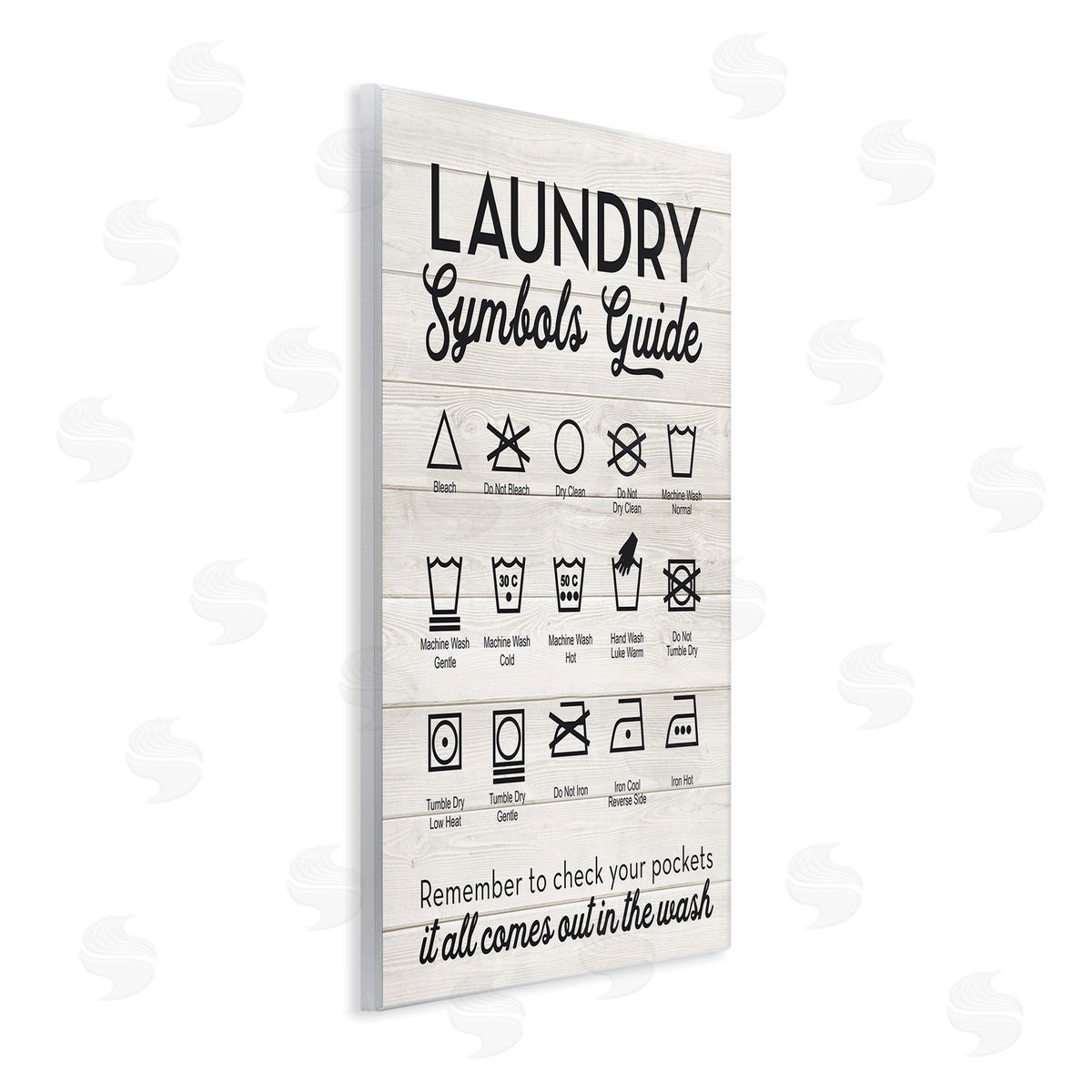 Rustic Laundry Symbols Guide Wood Plaque Wall Art, Home Decor by Lettered and Lined