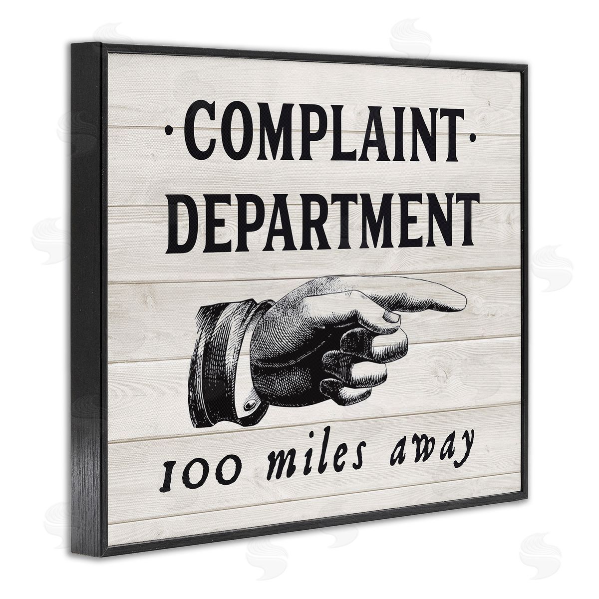 Complaint Department 100 Miles Away Black Frame Print Wall Art, Home Decor by Lettered and Lined