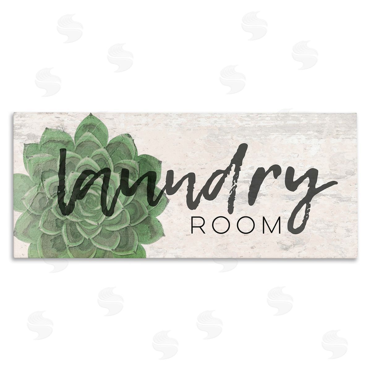 Laundry Room Green Succulent Canvas Wall Art, Home Decor by Jessica Mundo