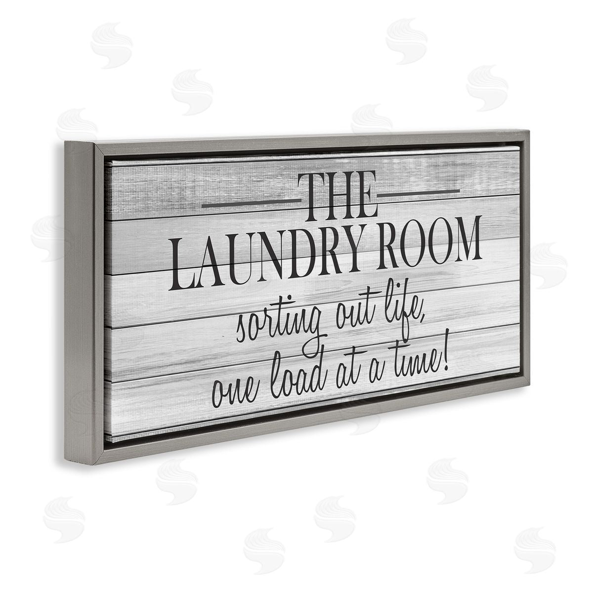 Laundry Sorting Out Life Grey Floating Frame Canvas Wall Art, Home Decor by Kimberly Allen