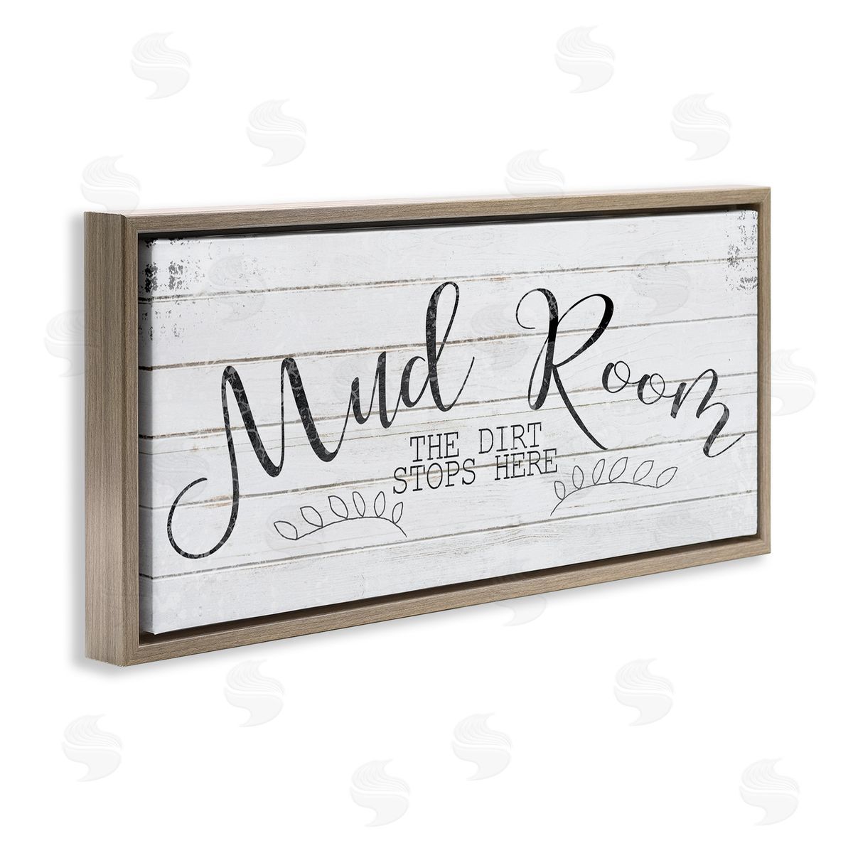 Mud Room Dirt Stops Here Brown Floating Frame Canvas Wall Art, Home Decor by Kimberly Allen