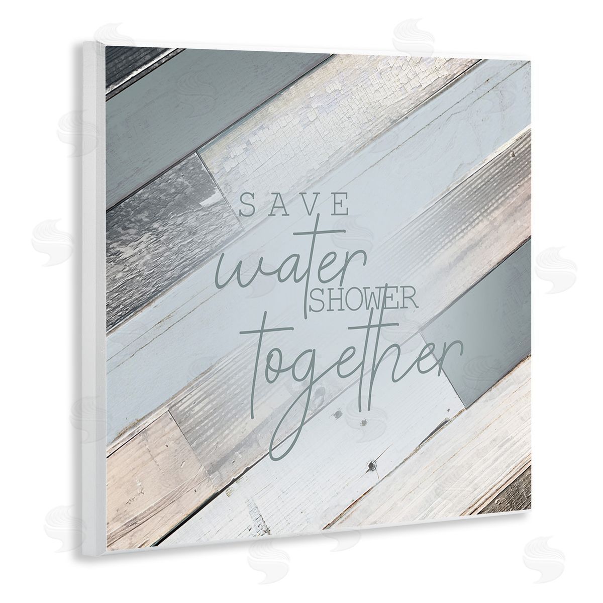 Planked Shower Together Phrase Wood Plaque Wall Art, Home Decor by Kimberly Allen