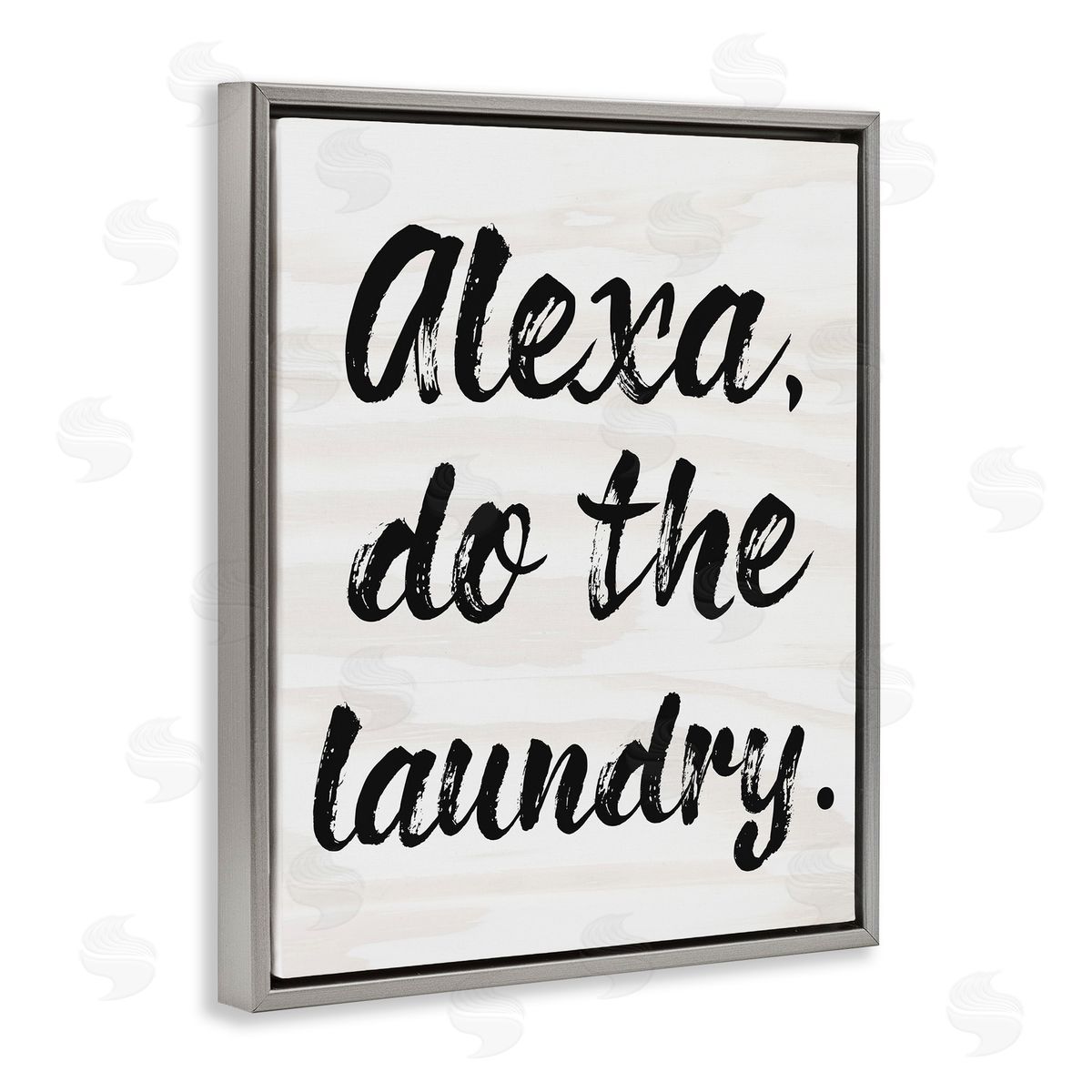 Alexa Do Laundry Funny Grey Floating Frame Canvas Wall Art, Home Decor by Stupell Studio