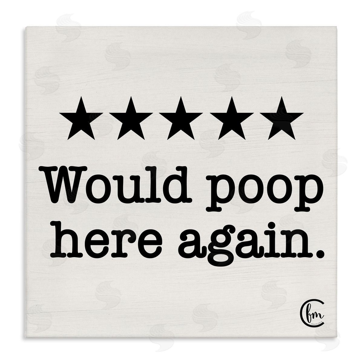 Bathroom Rating Five Stars Canvas Wall Art, Home Decor by Penny Lane Publishing