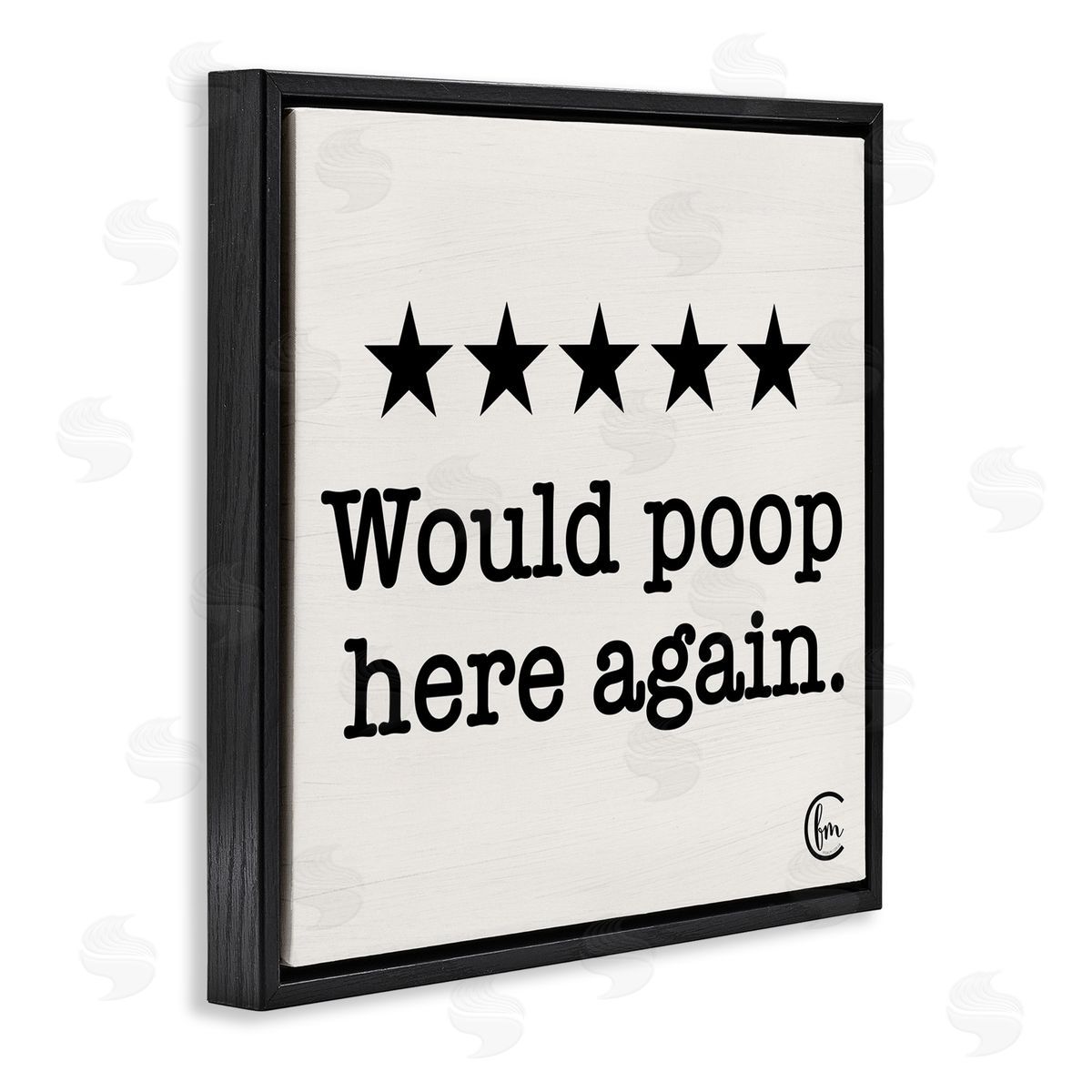 Bathroom Rating Five Stars Black Floating Frame Canvas Wall Art, Home Decor by Penny Lane Publishing