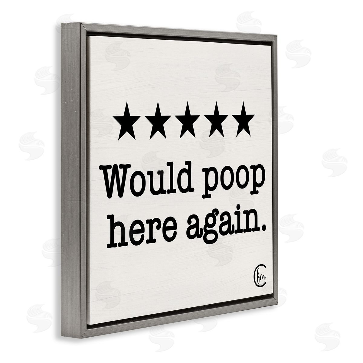 Bathroom Rating Five Stars Grey Floating Frame Canvas Wall Art, Home Decor by Penny Lane Publishing