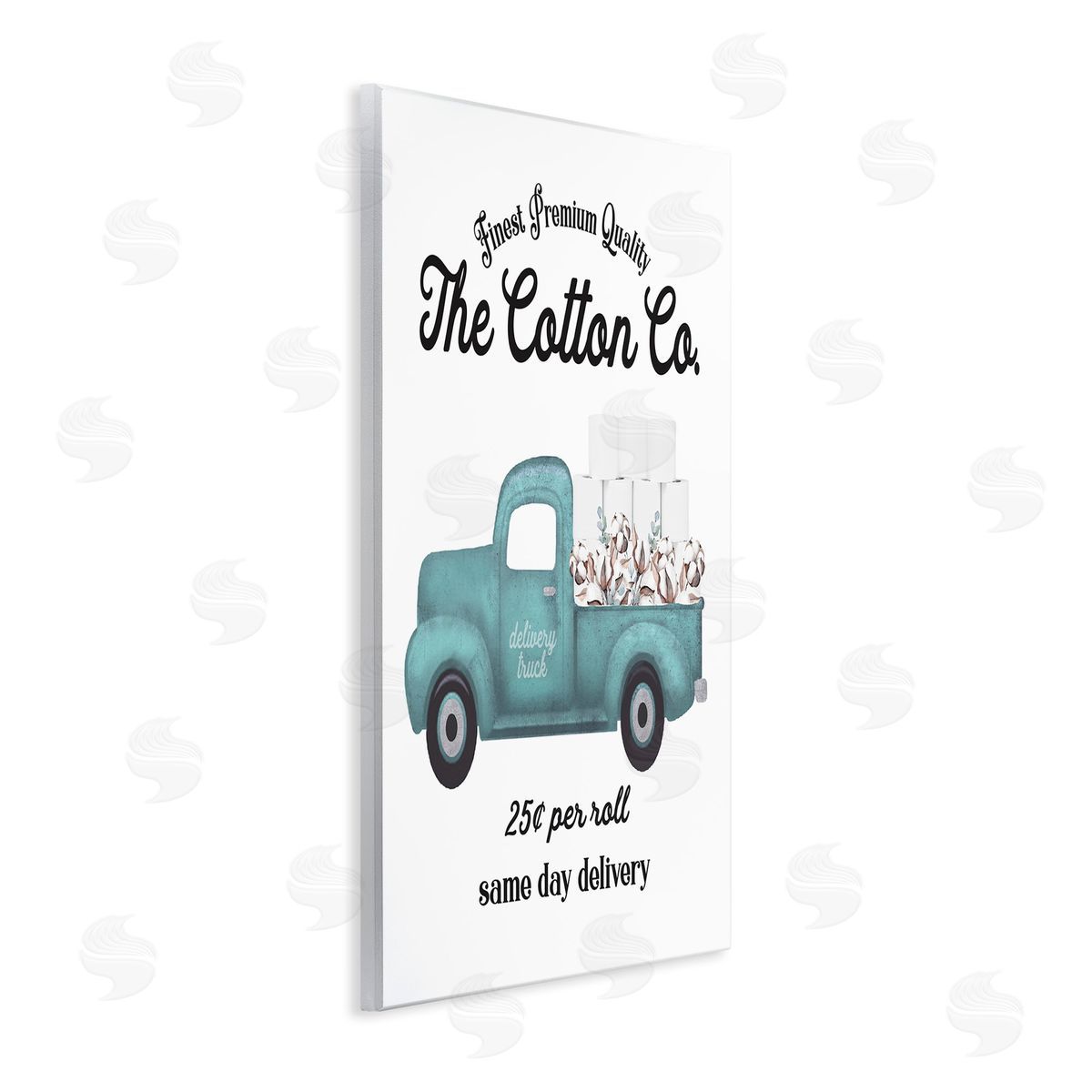 Toilet Paper Cotton Delivery Truck Wood Plaque Wall Art, Home Decor by Lettered and Lined