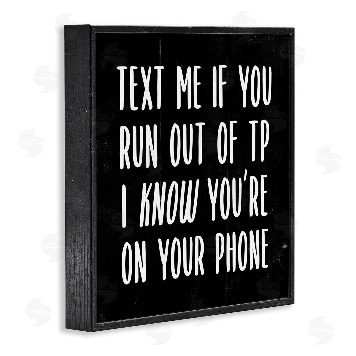 Text Me For TP Funny Bathroom Black Frame Print Wall Art, Home Decor by Stupell Studio