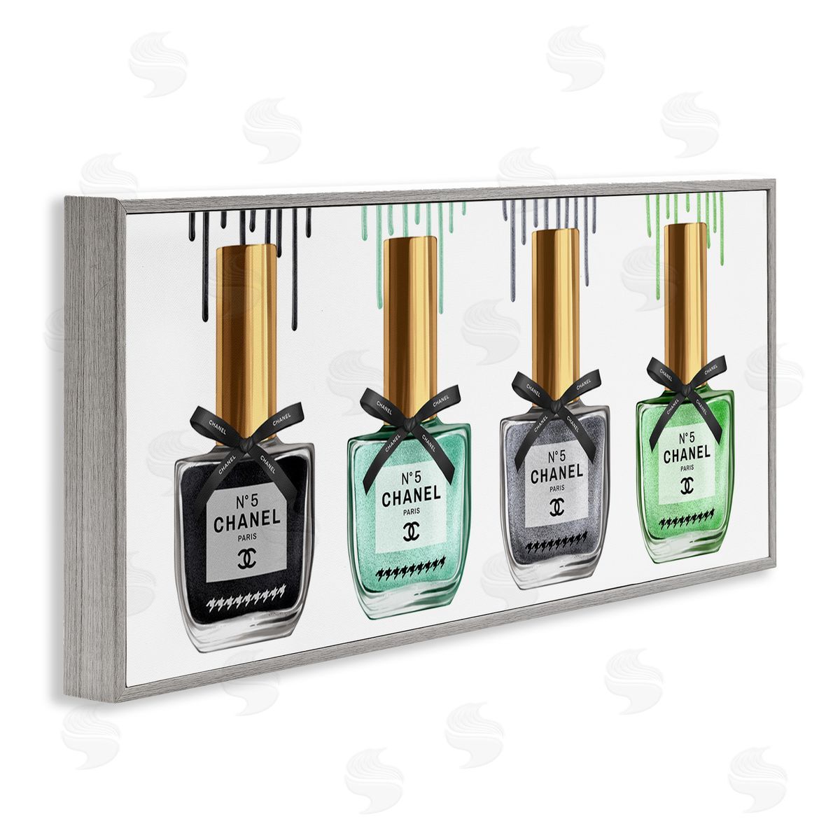 Makeup Collection Nail Polish Grey Frame Print Wall Art, Home Decor by Ziwei Li