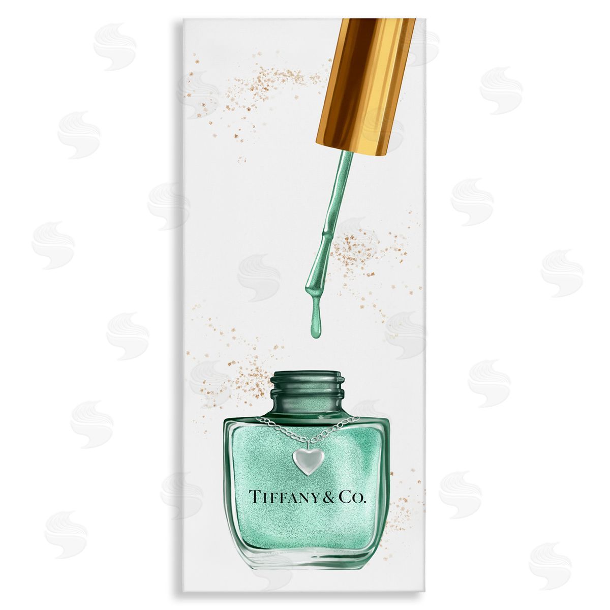 Cyan Makeup Nail Polish Brush Canvas Wall Art, Home Decor by Ziwei Li